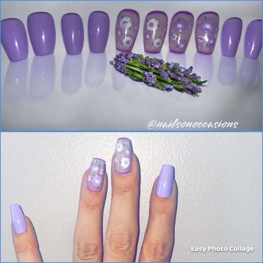 Luxury Press On Nails | Coffin Shape | Short Lilac Gel Nails | Acrylic | False | Fake Nails | Thanksgiving Gifts | BIAB | Handmade | Removable Nails | Stick on nails | UK free delivery | Autumn nails | Salon ready | Handpainted | DIY Nails | Luxury | Gel