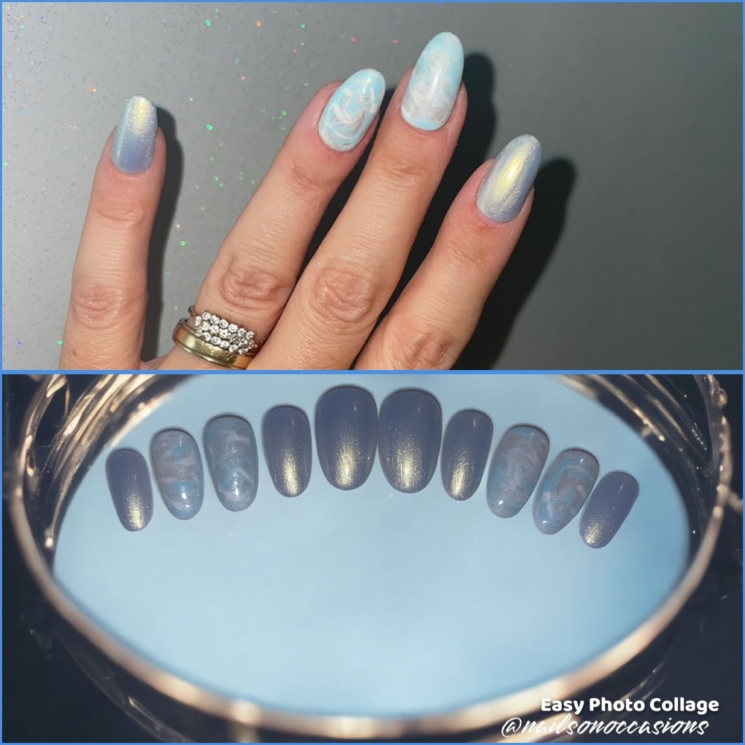 Press on nails | Handmade | pearlescent nails | press on nails | false nails | summer nails | bride to be nails | wedding nails |birthday gift | bridesmaids gifts | BIAB | Acrylic nails | gel nails | salon ready | round shape | nails on occasions | Marble