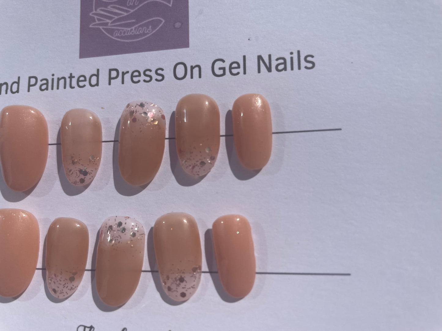 Handmade Press on Nails Autumn | Self adhesive | Glue on | Full Cover Nails | Fake Nails | Brown Colour | UK Free Delivery | Luxury Gifts | Gel Nails | Coffin shape | BIAB | Application kit included | Reusable | Durable | Occasion wear | Gold French Tips.