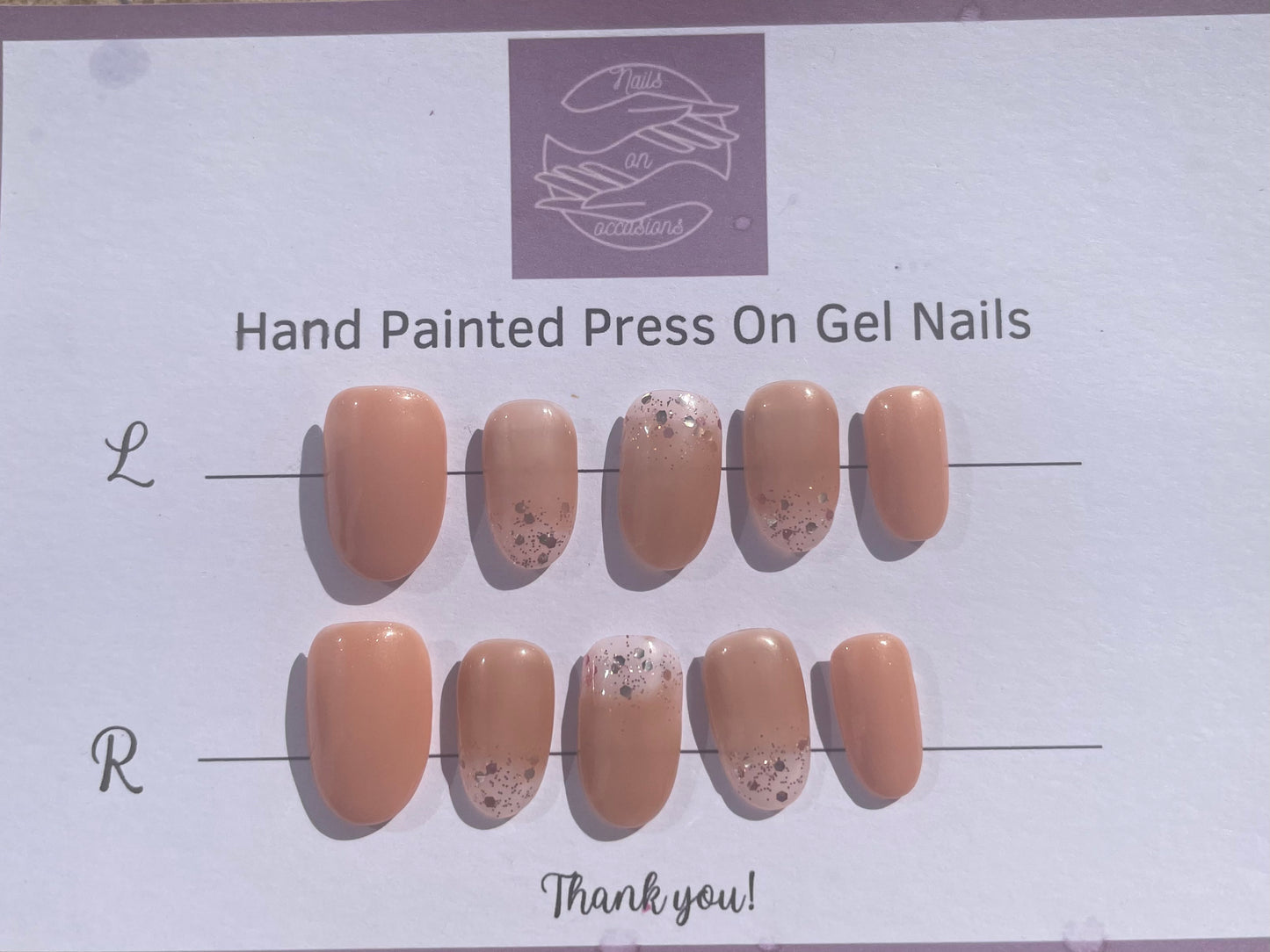 Handmade Press on Nails Autumn | Self adhesive | Glue on | Full Cover Nails | Fake Nails | Brown Colour | UK Free Delivery | Luxury Gifts | Gel Nails | Coffin shape | BIAB | Application kit included | Reusable | Durable | Occasion wear | Gold French Tips.