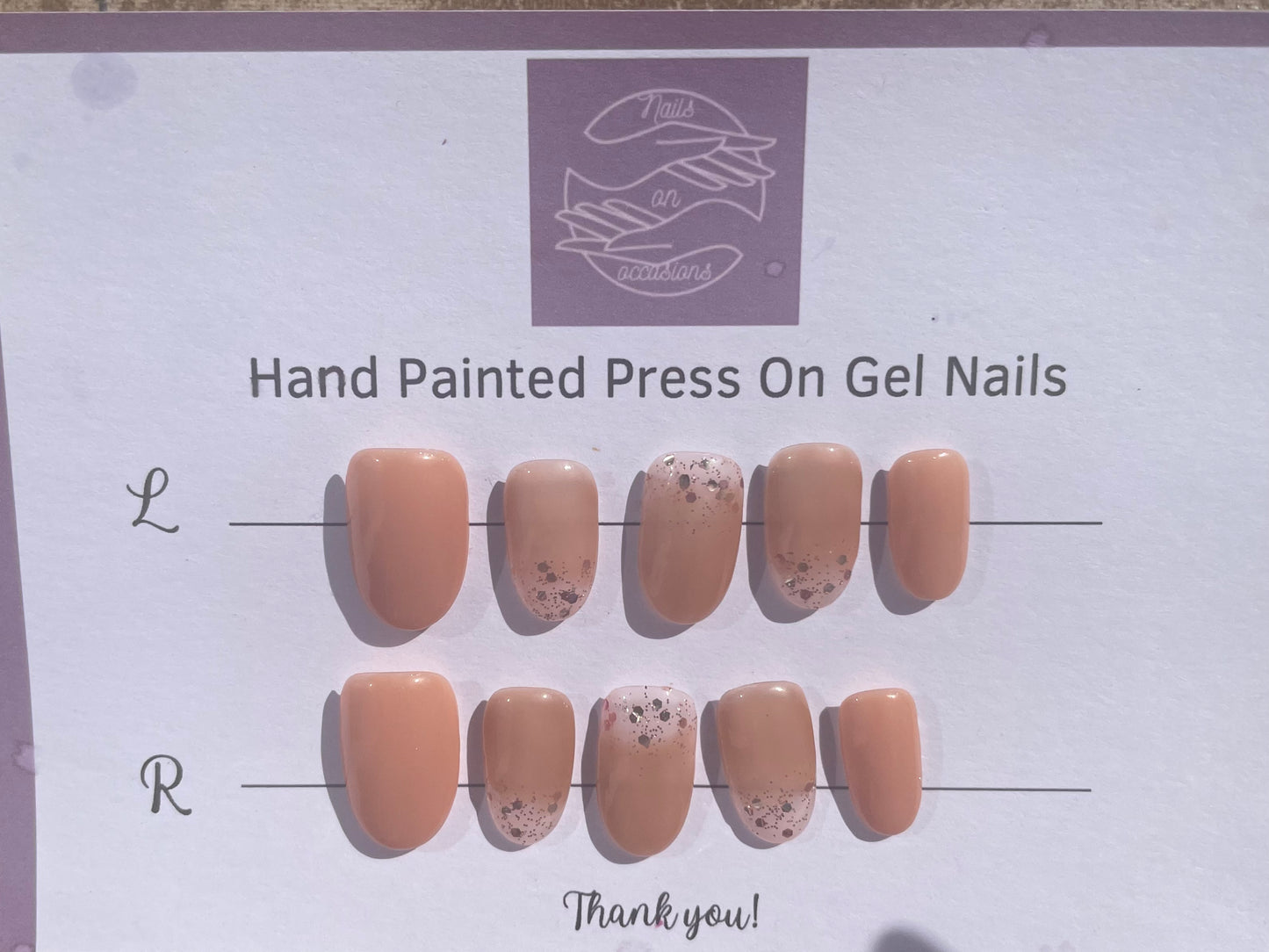 Handmade Press on Nails Autumn | Self adhesive | Glue on | Full Cover Nails | Fake Nails | Brown Colour | UK Free Delivery | Luxury Gifts | Gel Nails | Coffin shape | BIAB | Application kit included | Reusable | Durable | Occasion wear | Gold French Tips.