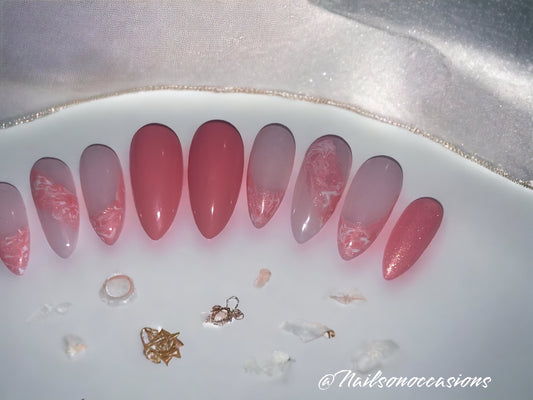 Press On Nails | Fall Nails | Medium Coral Gel Nails | Acrylic Nails | False Nails | Fake Nails |  Acrylic Nails | BIAB | Handmade | Removable Nails | Stick on nails | UK free delivery | Autumn  nails | Nails on occasions | salon ready | stiletto shape |