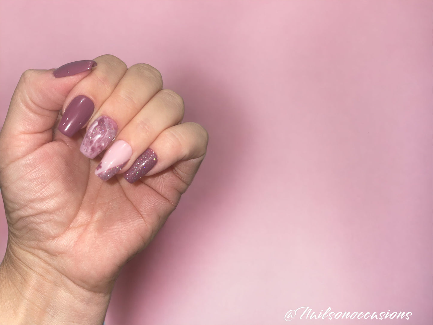 Luxury Press On Nails | Glitter Nails | Short Plum Gel Nails | Acrylic Nails | False Nails | Fake Nails | Thanksgiving Nails | BIAB | Handmade | Removable Nails | Stick on nails | UK free delivery | Autumn  nails | salon ready | Coffin shape | Marble