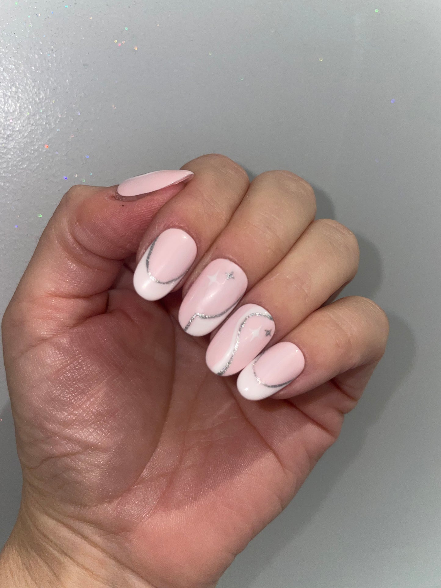 Handmade Gel Press on Nails | Self adhesive | Glue on | Full Cover Nails | Fake Nails | Pink Colour | UK Free Delivery | Luxury Gifts | Gel Nails | Coffin shape | BIAB | Application kit included | Reusable | Durable | Occasion wear | Oval Shape | DIY home