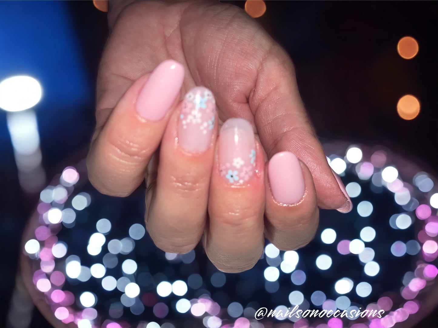 Press On Nails | floral  Nails | Short pink Gel Nails | Acrylic Nails | False Nails | Fake Nails | Autumn Nails | BIAB | Handmade | Removable Nails | Stick on nails | UK free delivery | Summer nails | Nails on occasions | salon ready | Oval shape |