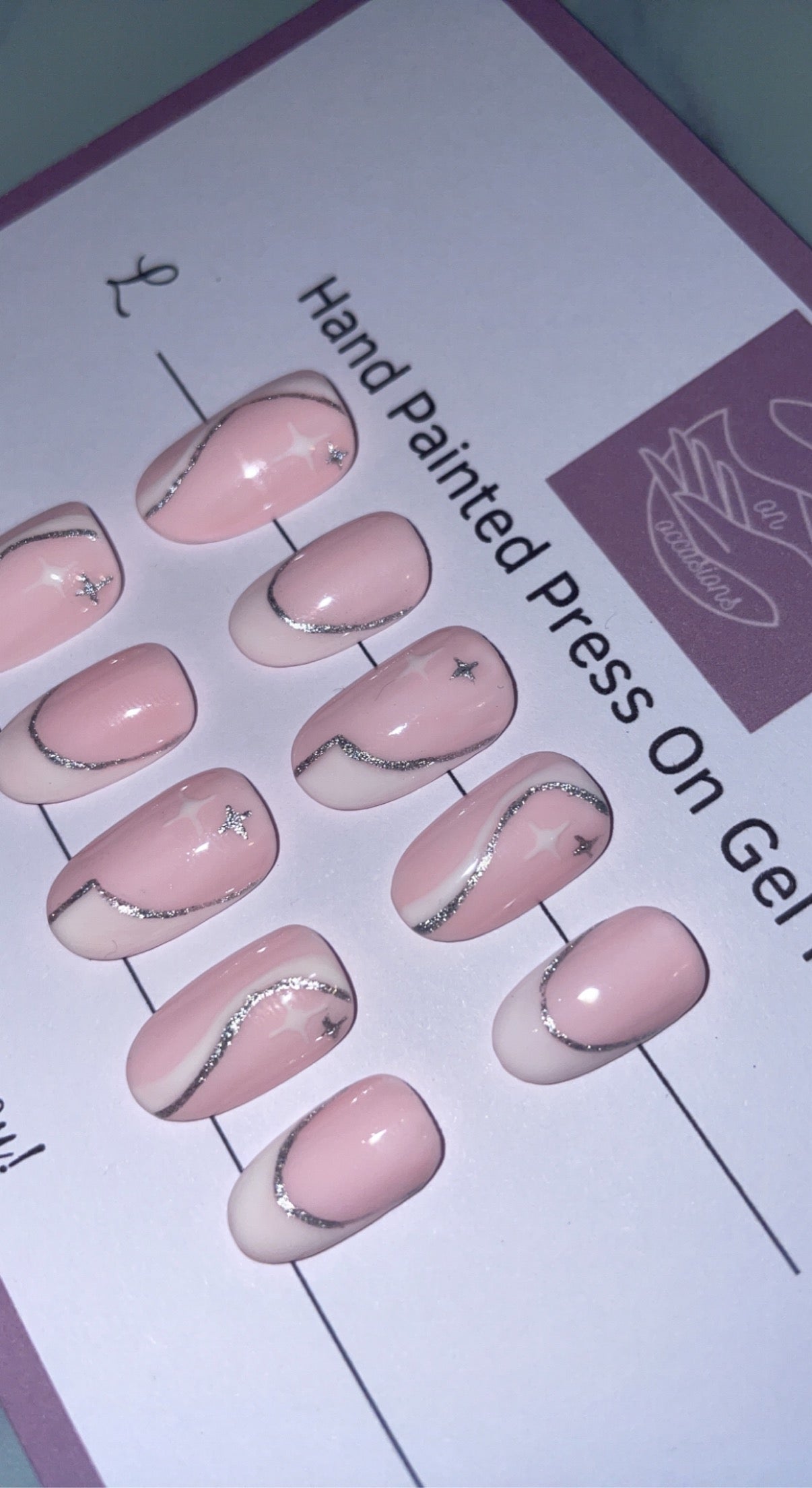 Handmade Gel Press on Nails | Self adhesive | Glue on | Full Cover Nails | Fake Nails | Pink Colour | UK Free Delivery | Luxury Gifts | Gel Nails | Coffin shape | BIAB | Application kit included | Reusable | Durable | Occasion wear | Oval Shape | DIY home