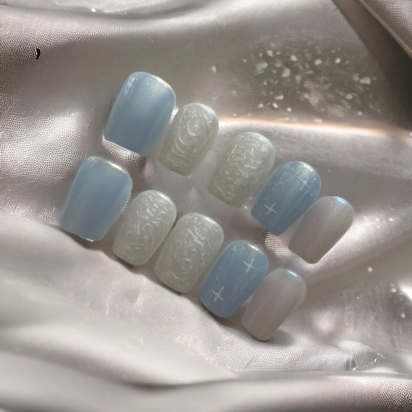 Press On Nails | wedding Nails | Short blue Gel Nails | Acrylic Nails | False Nails | Fake Nails | Thanksgiving Nails | BIAB | Handmade | Removable Nails | Stick on nails | UK free delivery | Gel nails | Nails on occasions | salon ready | coffin shape |