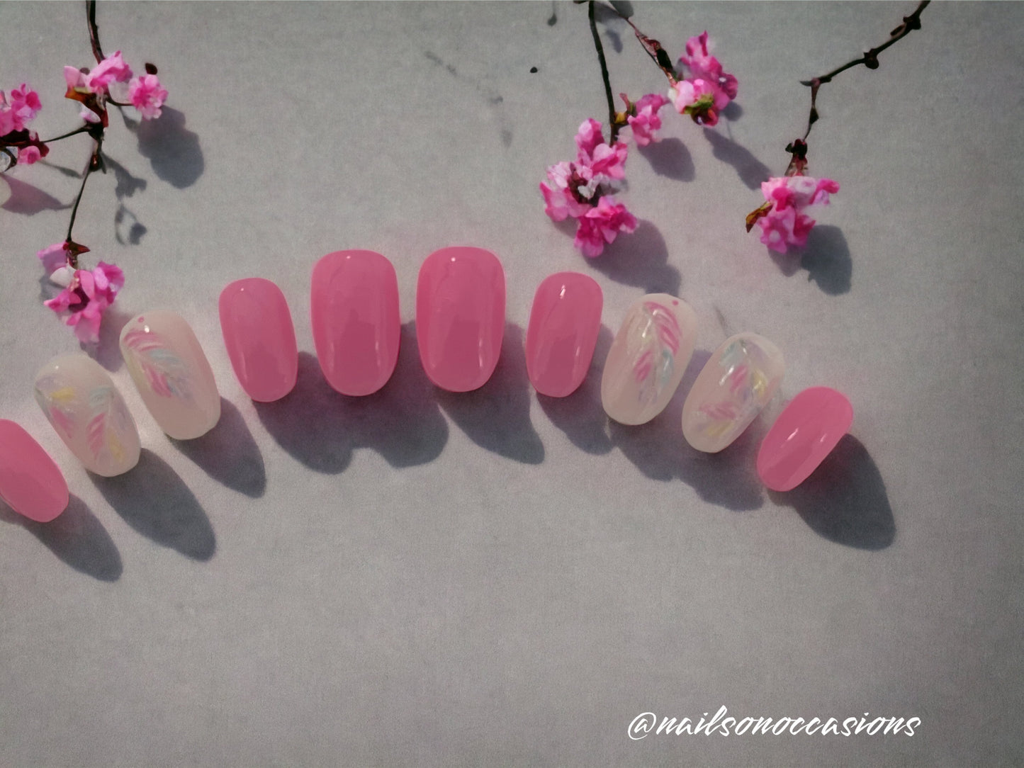 Press On Nails | carnival Nails | Short pink Gel Nails | Acrylic Nails | False Nails | Fake Nails | Thanksgiving Nails | BIAB | Handmade | Removable Nails | Stick on nails | UK free delivery | Summer nails | Nails on occasions | salon ready | Oval shape |