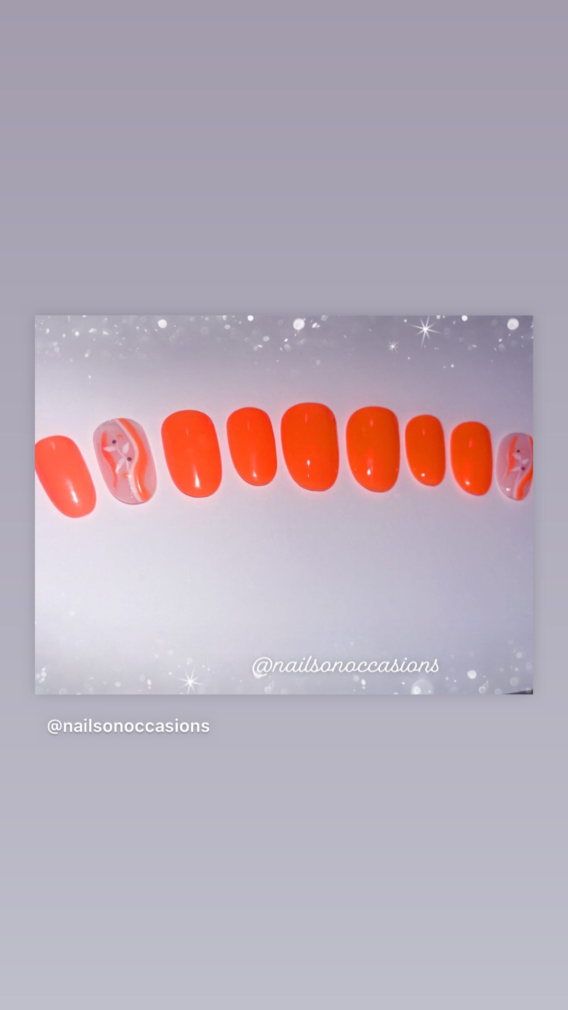 Press On Nails | gel Nails | Short Orange Gel Nails | Acrylic Nails | False Nails | Fake Nails | Thanksgiving Nails | BIAB | Handmade | Removable Nails | Stick on nails | UK free delivery | Summer nails | Nails on occasions | salon ready | Oval shape |