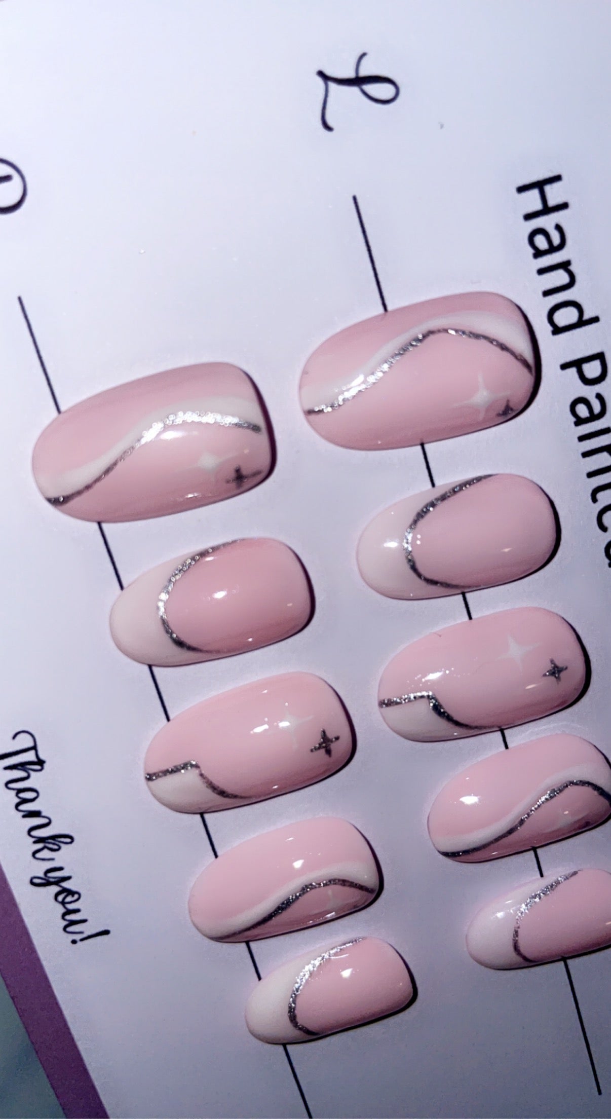 Handmade Gel Press on Nails | Self adhesive | Glue on | Full Cover Nails | Fake Nails | Pink Colour | UK Free Delivery | Luxury Gifts | Gel Nails | Coffin shape | BIAB | Application kit included | Reusable | Durable | Occasion wear | Oval Shape | DIY home