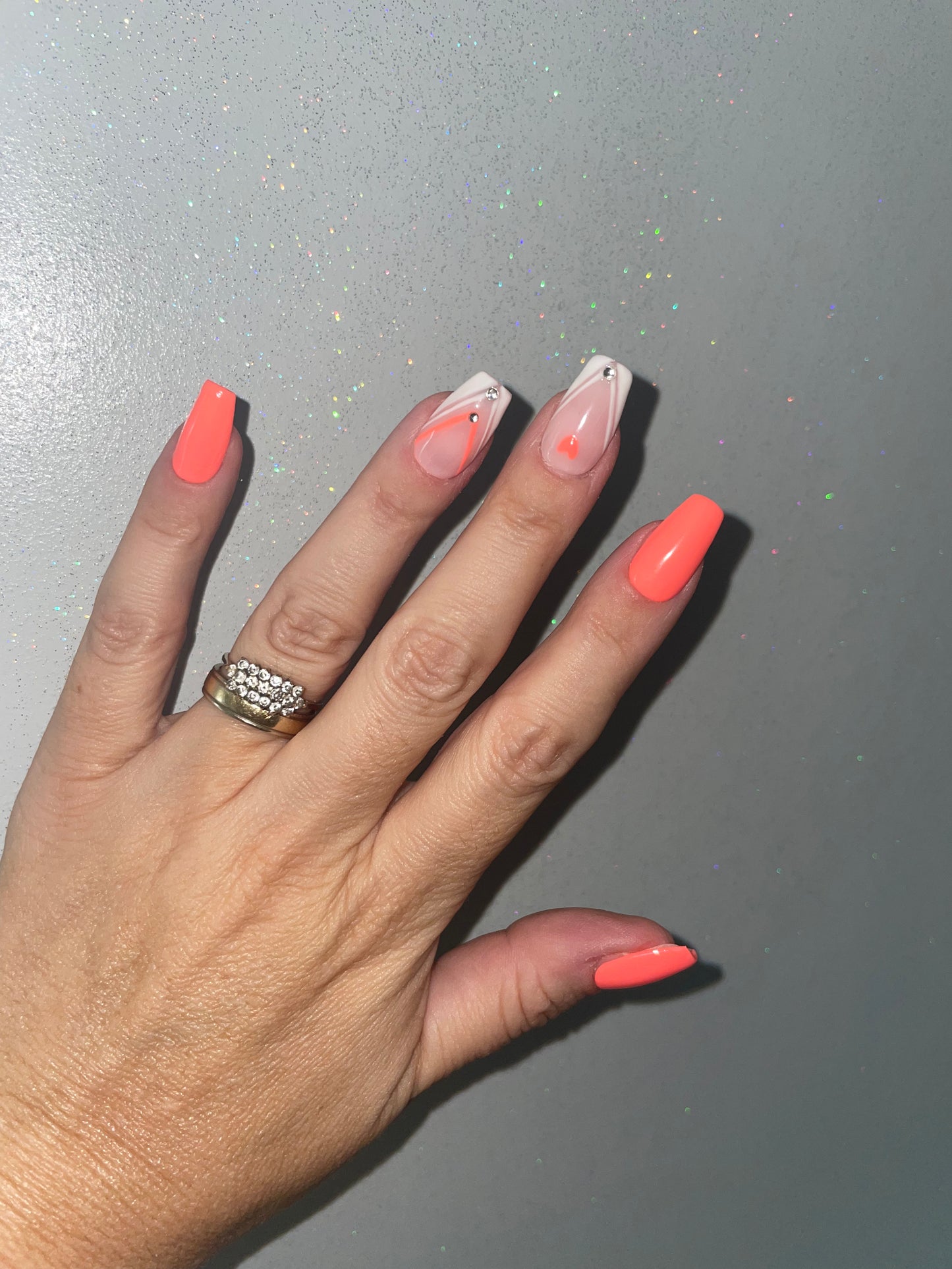 press on nails | V French nails | handmade | nail art | coffin shape | gel nails | stocking fillers | handmade gifts|summer nails | short coral gel nails | full cover | full cover nails | luxury nails | reusable nails | BIAB | Acrylic nails | free deliver