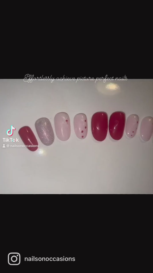 Handmade Press on Nails | Autumn | Self adhesive | Glue on | Full Cover Nails | Fake Nails | Red Colour | UK Free Delivery | Luxury Gifts | Gel Nails | Oval shape | BIAB | Application kit included | Reusable | Durable | Occasion wear | Do it yourself