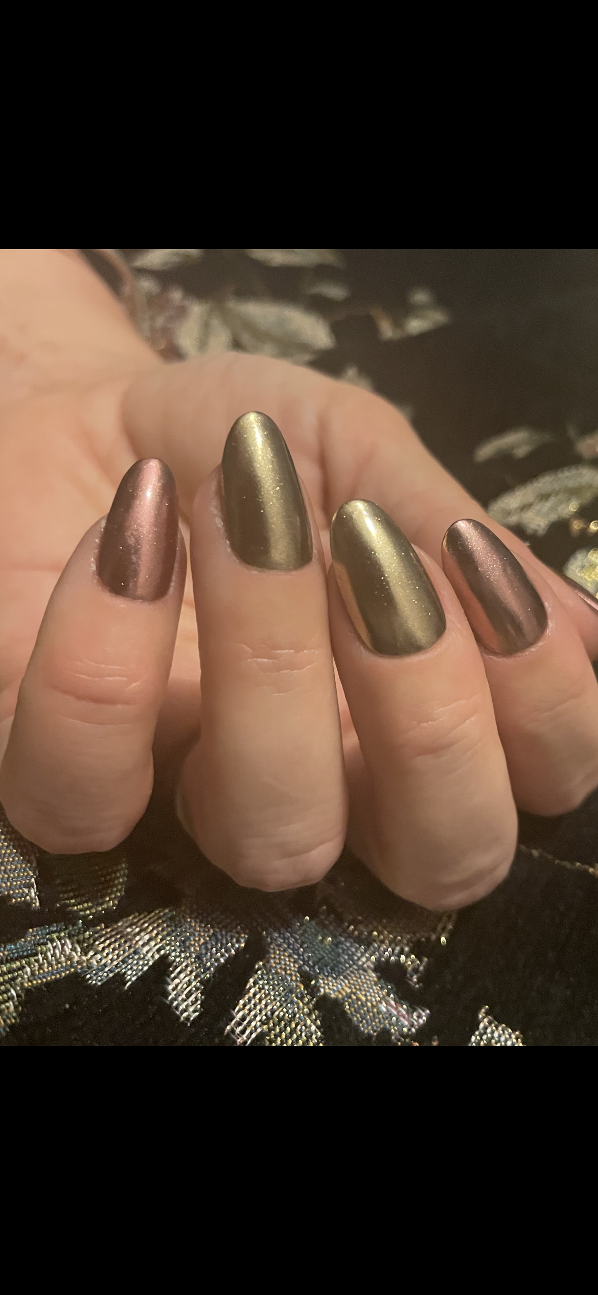 Luxury Press On Nails | Chrome Nails | Medium Rose Gold Gel Nails | Acrylic | False | Fake | Thanksgiving Nails | BIAB | Handmade | Removable Nails | Stick on nails | UK free delivery | Autumn nails | salon ready | Round shape | Reusable | Luxury | Polish