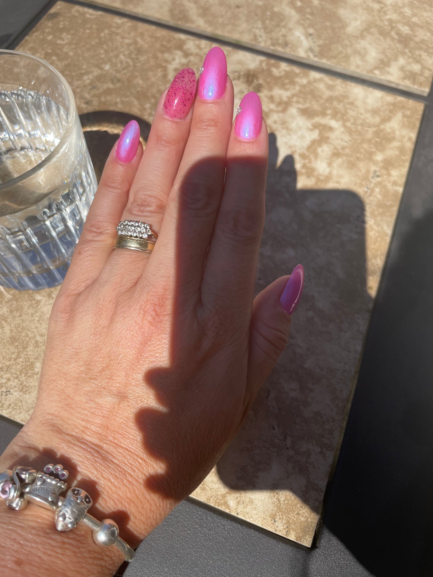 Press On Nails | summer Nails | Short pink Gel Nails | Acrylic Nails | False Nails | Fake Nails | bride to be Nails | BIAB | Handmade | Removable Nails | Stick on nails | UK free delivery | Summer nails | Nails on occasions | salon ready | Round  shape |