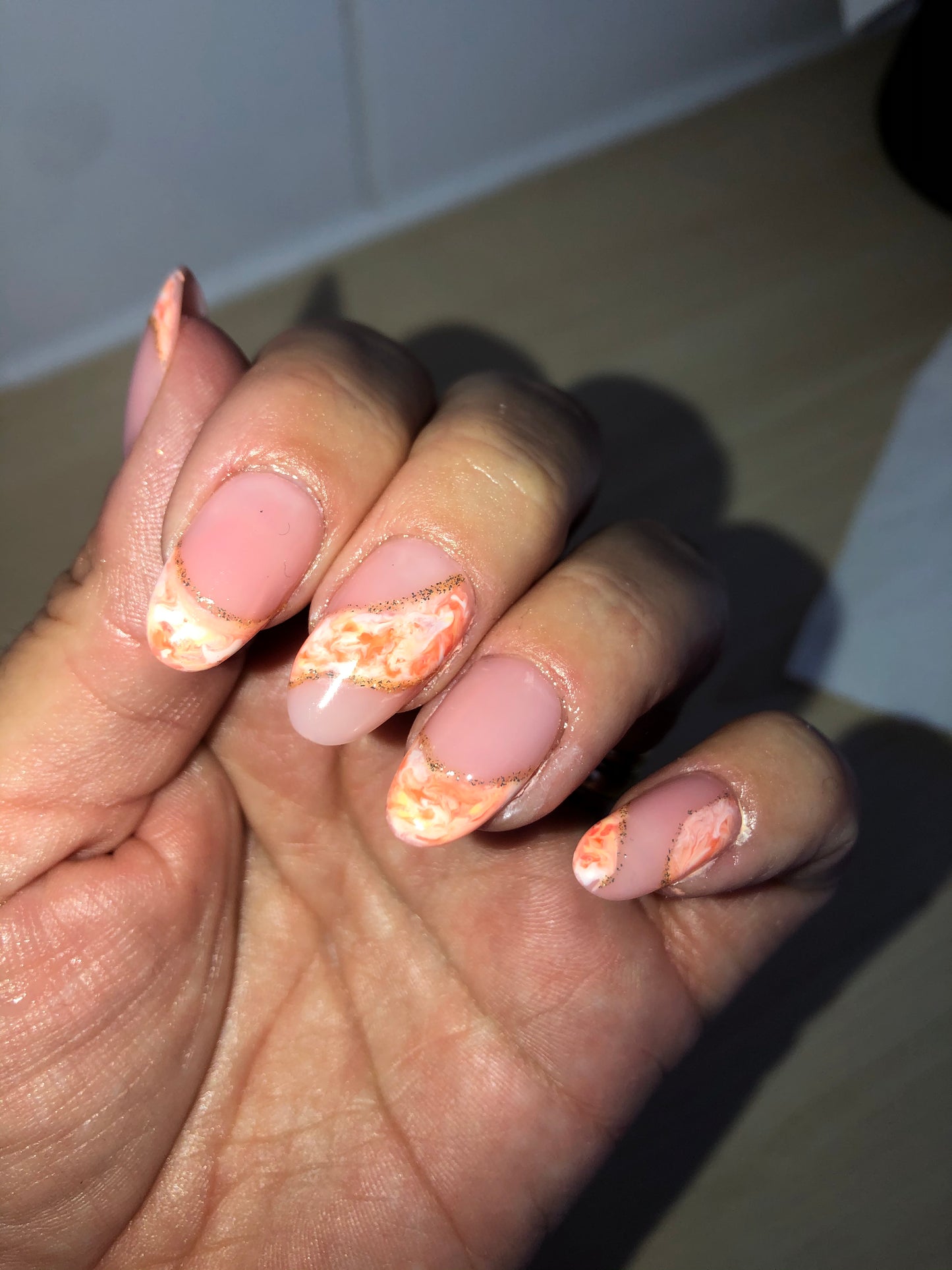 Press On Nails | Autumn Nails | Marble Nails | Short Orange Gel Nails | Acrylic Nails | False Nails | Fake Nails | Thanksgiving Nails | BIAB | Handmade | Removable Nails | Stick on nails | UK free delivery | Summer nails | Nails on occasions | Salon ready